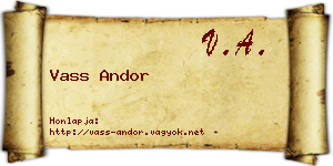 Vass Andor névjegykártya