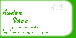 andor vass business card